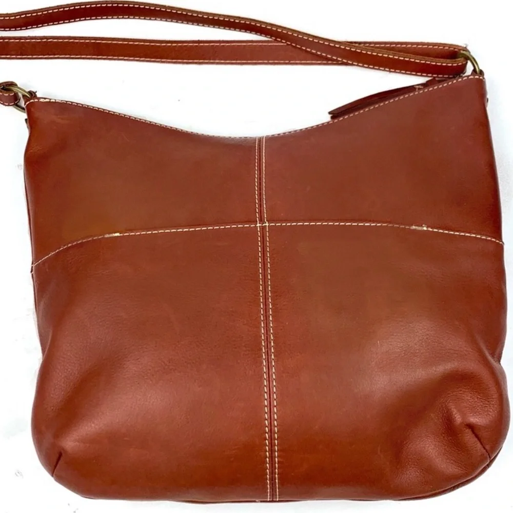 Margot Saddle Brown  Leather Crossbody Shoulder Bag